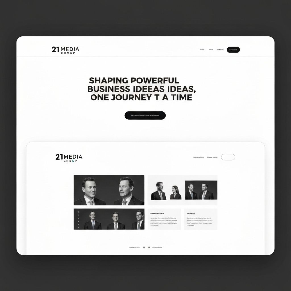 Twentyfirst Media business group website with powerful business ideas tagline